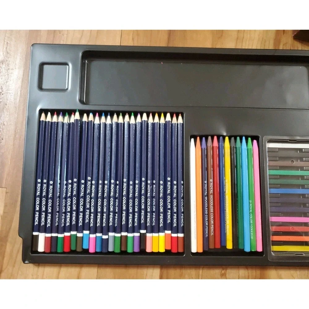 Deluxe Sketching Drawing Set Royal Langnickel Pastels Pencils With Case‎